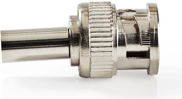 Nedis BNC-connector Recht Mannelijk Vernikkeld 50 Ohm Krimp Zilver 25 stuks