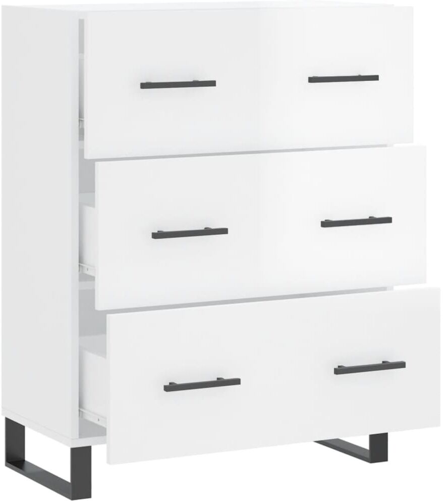 vidaXL Buffet Blanc brillant 69,5x34x90 cm Bois d'ingénierie