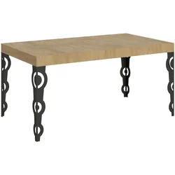 Itamoby Karamay Ausziehtisch 160/244x80 cm Natur-Eiche mit anthrazitfarbenen Beinen