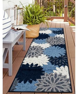 World Rug Gallery Floral Indoor/Outdoor High-Low Area Rug