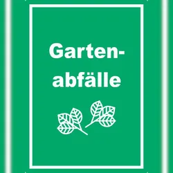 HB-Druck Gartenabfälle Mülltrennung Aufkleber Text Symbol Blätter Garten A8 (52x74mm)