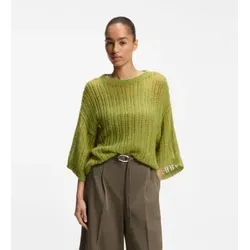 BOSS für Damen. 50566519 Grünes Frug-Trikot (M), Lässig, Häkeln, Langarm