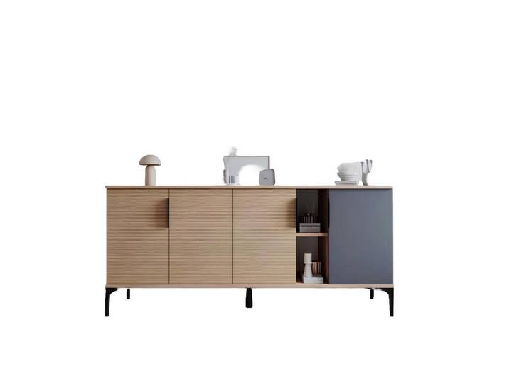 Xlmoebel Sideboard Rechteckiges Sideboard in Braun-Grau mit modernem Design (Sideboard, Sideboard), Hergestellt in Europa