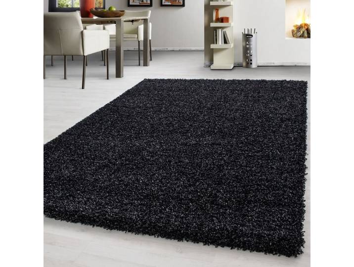 Teppium Uni Tapis de Salon Shaggy Uni Tapis Anthracite 160x230 cm Chambre Tapis Poil Long Moelleux et Doux