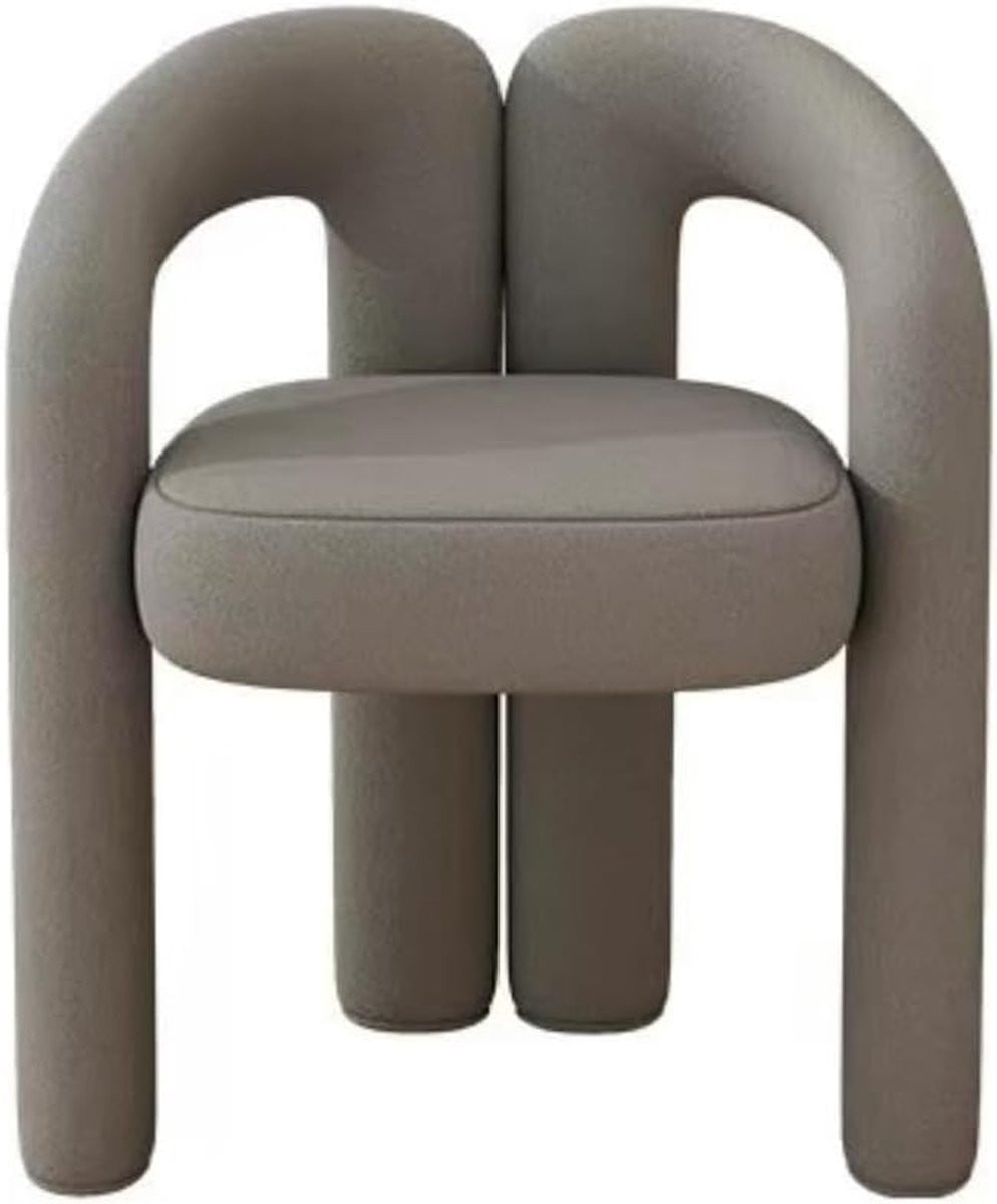 Grijs Accent Fauteuil - Unieke Geitenvormige Gestoffeerde Stoel - Hoogte: 75 cm