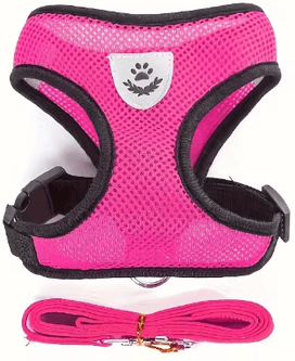 Inspire Picks Adjustable Escape Proof Reflective Cat Harness & Leash Set scarlet l