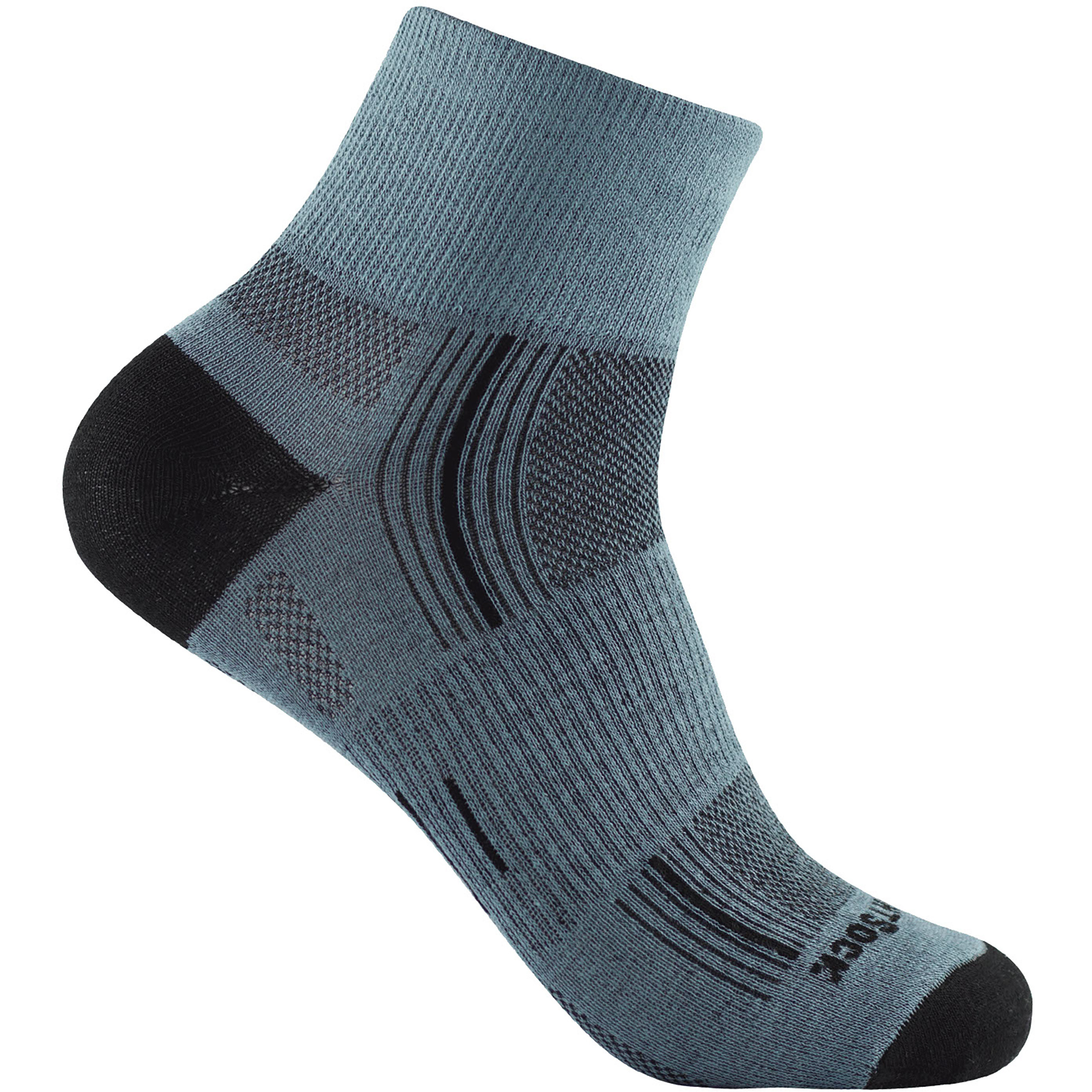Wrightsock Stride Quarter Fahrradsocken grau Größe 41.5 Camping Hautfreundlich