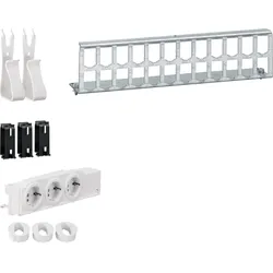 Hager UM00M4 Multimedia Kit,mit 3xSteckdose,Patch-Panel RJ45, Geräte- u. Kabelhalter