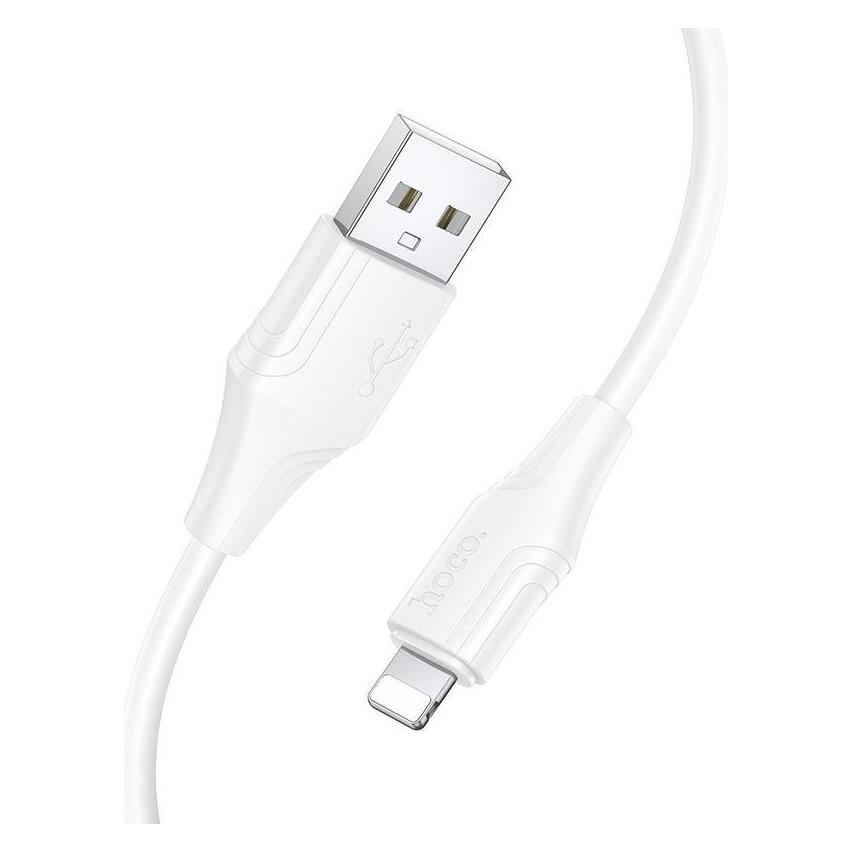 Hoco Cable Silicone Cable USB A to Lightning 2,4A 1 m X124 white (1 m) (65334512)