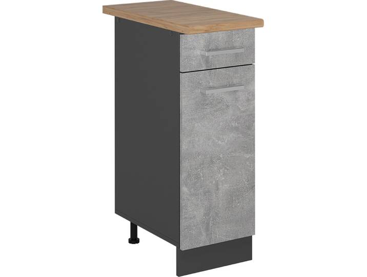 Küchenunterschrank Vicco R-Line Beton 30 cm , AP Eiche, Model 53629