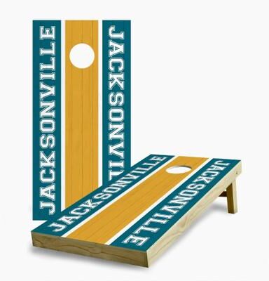 Skip's Garage Jacksonville Jaguars Striped Regulation 2x4 Cornhole Game Set