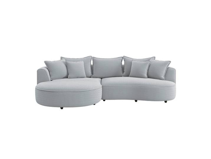 Ecksofa Levi mit Kissen Grauweiß 168x287 cm