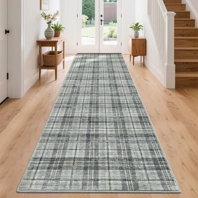Garvee Farmhouse Geometric Tartan Area Rug