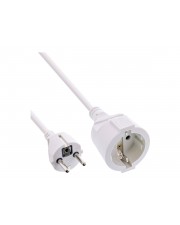 InLine Strom-Verlängerung Schutzkontakt Stecker Buchse weiss 15m Kabel Verlängerungskabel Strom/Netzteil 15 m (16410C)