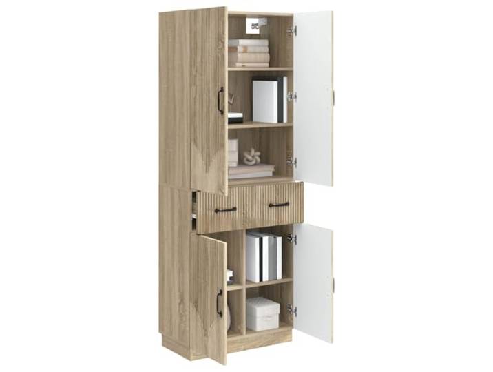 KTHLBRH 2-teiliges Schrank-Set Eiche Sonoma aus technischem Holz 4 Regale, 4 Türen, 1 Schublade, großer Stauraum, modulares Design, einfache Wartung