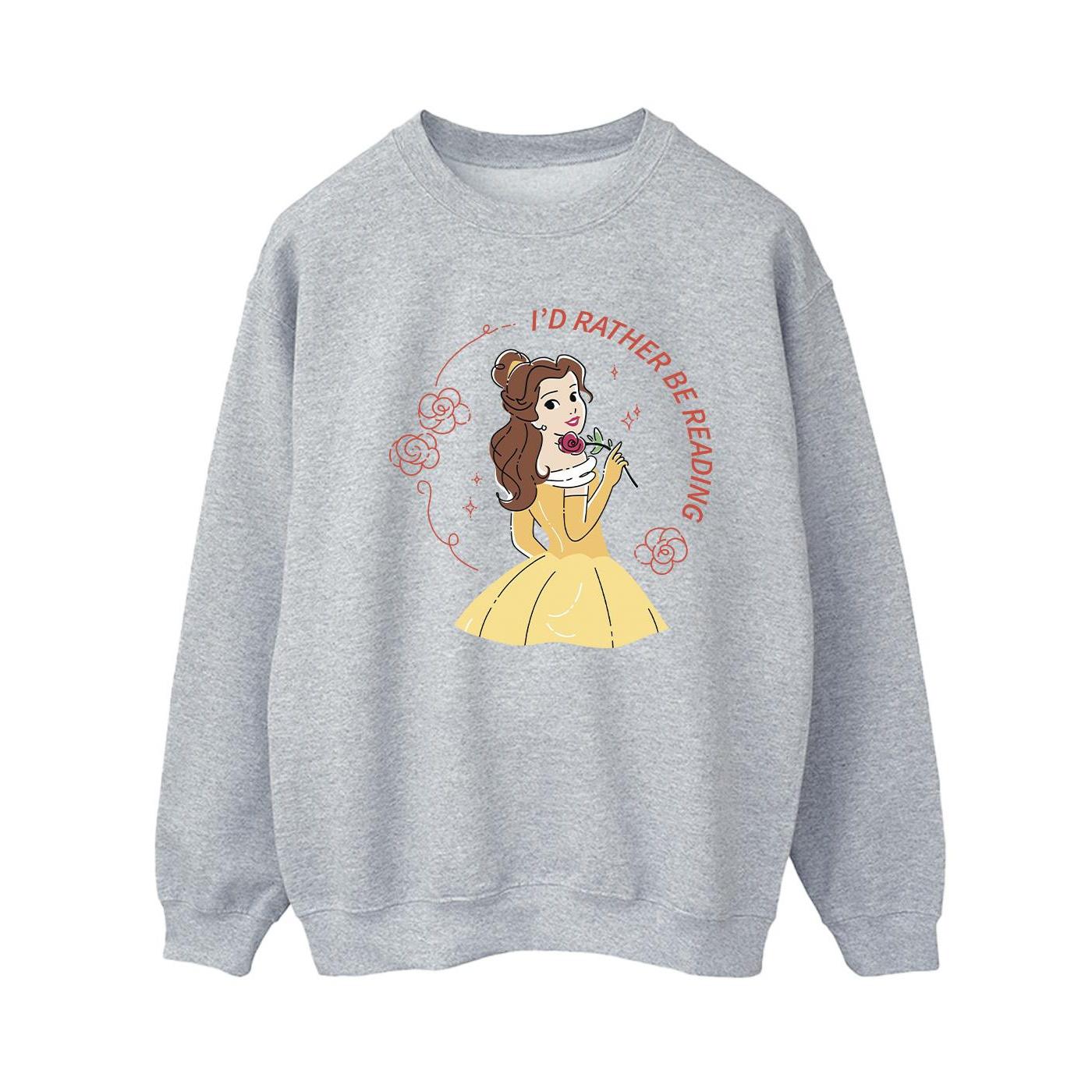 Disney Dames/Dames Beauty And The Beast I´d Rather Be Reading Sweatshirt (Sportgrijs)