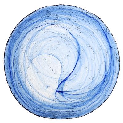 Avet 6er-Set blaue runde Glasteller mit unregelmäßigem Rand, Durchmesser 33 cm, dk343333p-blue