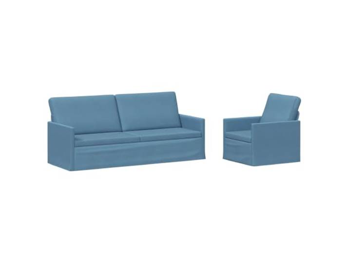 vidaXL Sofa-Set 2 pcs Blau Cordstoff Bietet langfristige Unterstützung, Garantiert plüschige Entspannung, Verbessern die Nutzungskomfort