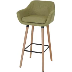 Proregal 2er-Set Barhocker Oslo mit Lehne | Sitzhöhe 79cm | Textil | Hellgrün | Barstuhl Tresenhocker
