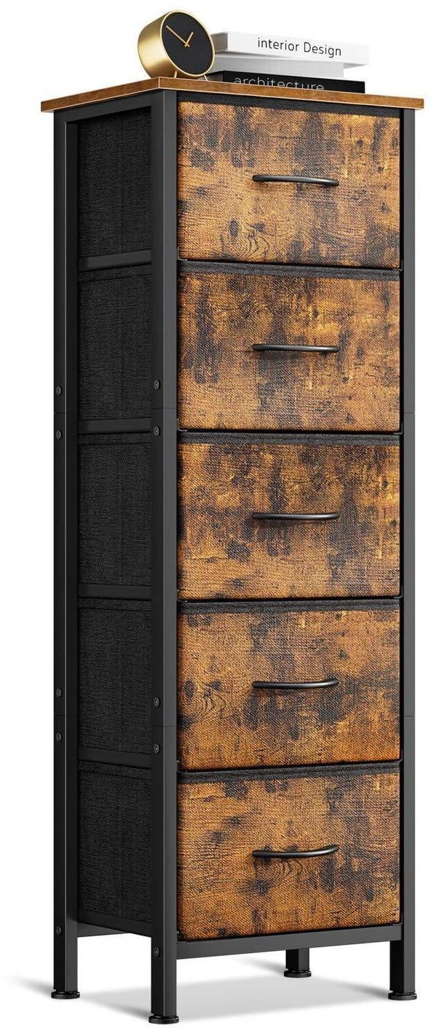 Coleshome Smalle commode met 5 lades in vintage stijl, B/D/H: 40 x 30 x 120 cm