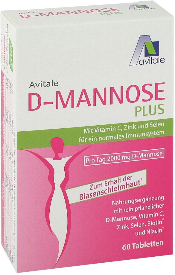 Avitale D-Mannose Plus 2000 mg Tabletten mit Vitamine und Mineralstoffe