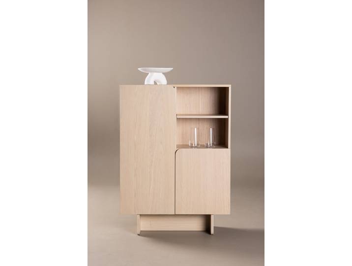 Stauraumschrank VENTURE HOME Tyresö, Stauraumschrank, Höhe 110 cm , beige (weißgewaschen), B:80cm H:110cm T:30cm, MDF, Schränke, Stauraumschrank, Stauraumschrank, Lackierung, kultiviert, modern, vielseitig
