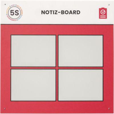 Paperflow Shadowboard „Notizboard“, Wandmontage, für 4 A4-Inforahmen, erweiterbar, B 750 x H 750 mm, rot