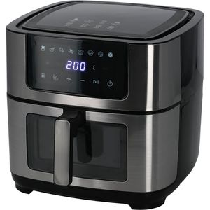 Böttcher-AG Heißluftfritteuse Premium, Antihaftbeschichtung, 8 Programme, 1500 Watt, silber, LED Touch Display, 10 Liter