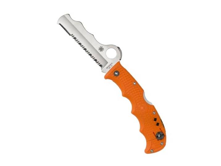 Spyderco Assist Leichtes Messer mit 9,4 cm VG-10 Stahlklinge und orangefarbenem FRN-Griff – CombinationEdge, Hohlschliff – C79PSOR