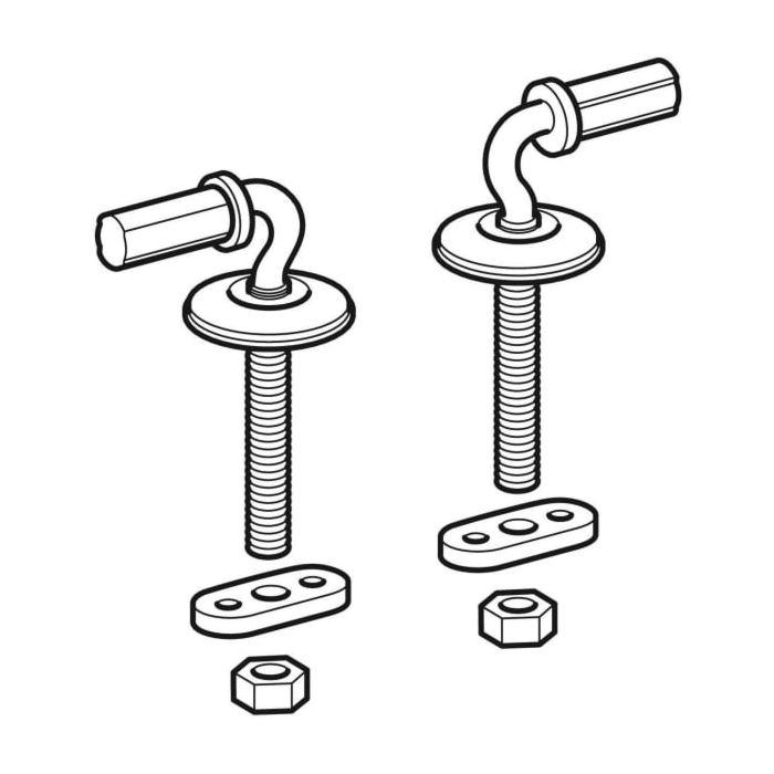 Geberit Scharnier-Set 598015000 Befestigung von unten, für WC-Sitz