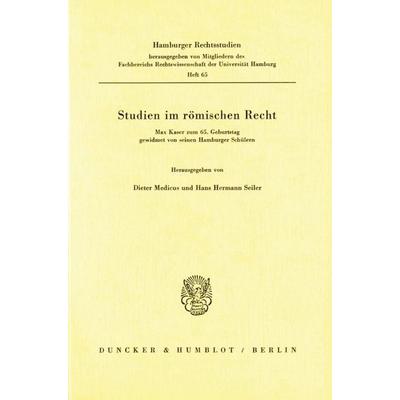Studien im römischen Recht., Taschenbuch von , Duncker & Humblot, 978-3-428-02915-0