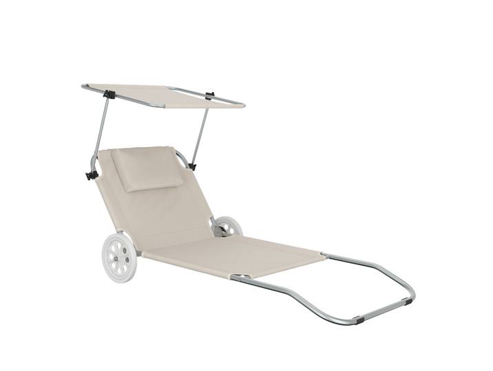Liegestuhl SALINE mit Rollen beige