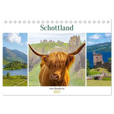 Schottland - eine Rundreise (Tischkalender 2027 DIN A5 quer), CALVENDO Monatskalender