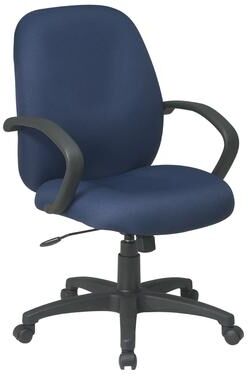 Office Star Products OSP Executive Mid-Back Office Chair with Fabric Back. and Lumbar Support and Adjustable Height
