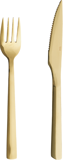 Aida Raw Steaksæt 8 Dele - Guld