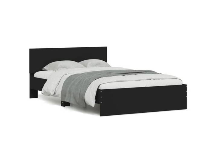 Promo 2026  Lit 2 personnes&lit adulte Structure de lit - Cadre de lit - noir 120x190cm 8265152