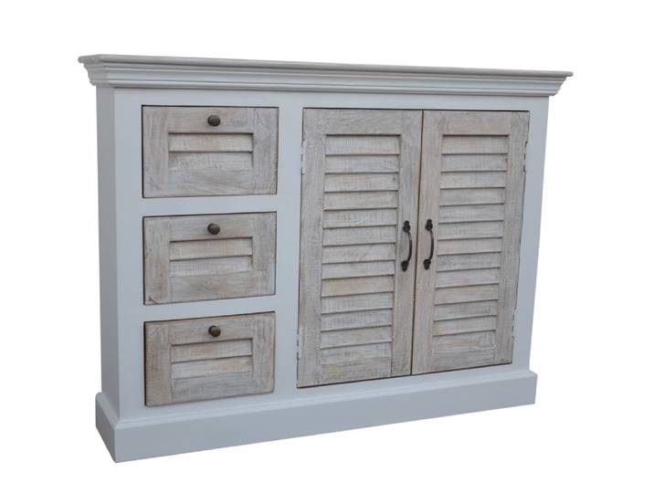 LC Home Hampton Sideboard aus Mangoholz mit Lamellenfront