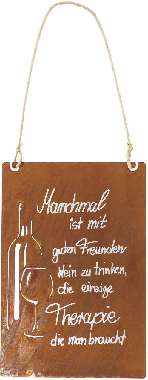 Badeko Dekotafel Gute Freunde 35 cm rostbraun
