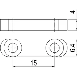 ABS, Türöffner + Türschliesser, IMH-ABS Optionaler Gleitstein für Mitnehmerhaken, 24x6,4x4 mm, schwarz verzinkt