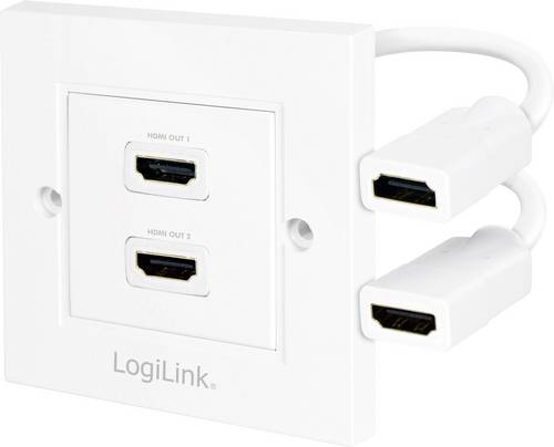 LogiLink AH0015 HDMI Adapter [1x HDMI-Buchse - 2x HDMI-Buchse] Weiß