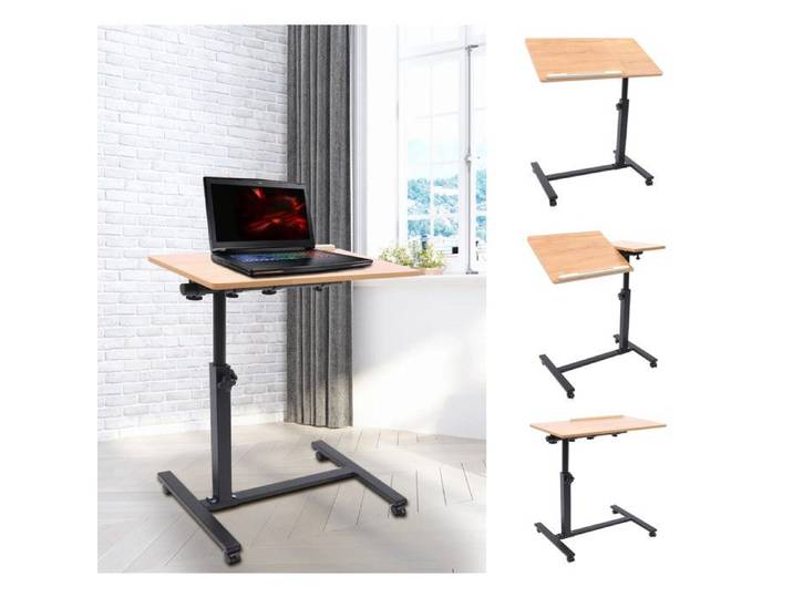 Bureau d'ordinateur portable réglable 360 ° Support Mobile de Table rotatif plateau de bureau à domicile Table d'étude roulante