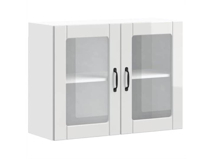 fsahslih Küchen-Hängeschrank Lucca mit Glastür Hochglanz-Weiß 80x31x60cm Stilvoller Hängeschrank für Küche und Esszimmer mit viel Stauraum, Glaseinsatz und pflegeleichten Oberflächen.