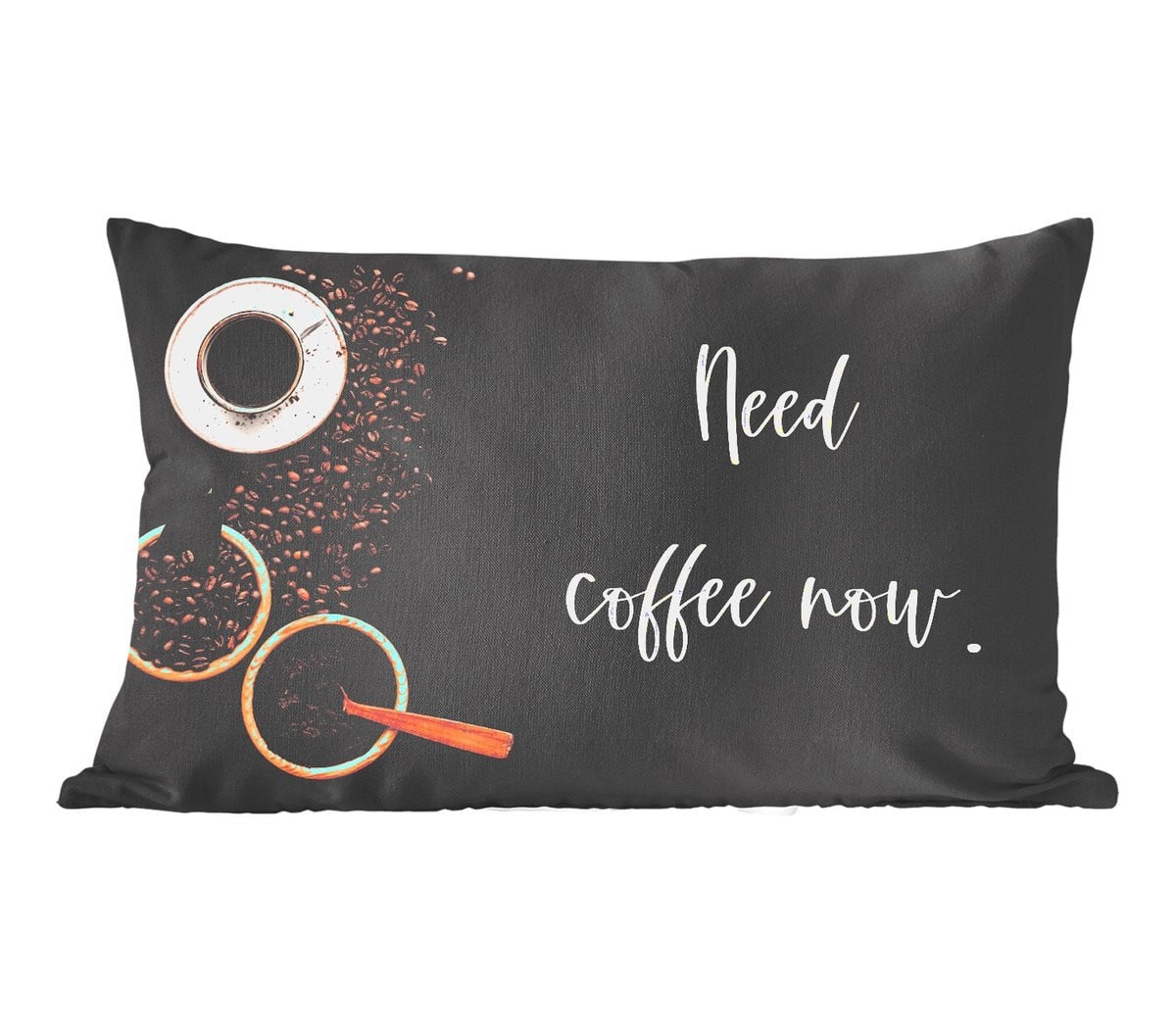 PillowMonkey Sierenkussen met Koffie Quote - 60 x 40 cm