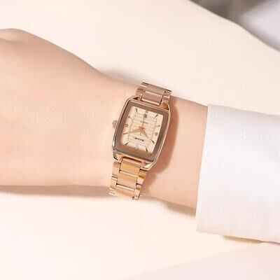 Everyday Crate SKMEI 2578 Women's Quartz Watch Vintage Square Stainless Steel Watch 30M Water Resistant rose Gold