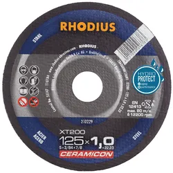 RHO 210229 - Trennscheibe, Stahl, 125 mm, 1 mm, XT200, 22,23 mm