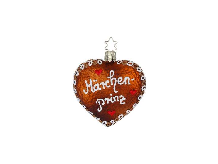 Weihnachtsbaumkugel Inge Glas Manufaktur Weihnachtskugel Märchenprinz 1 Stück , braun (braun gold weiß), Weihnachtsbaumkugeln, Weihnachtsbaumkugel