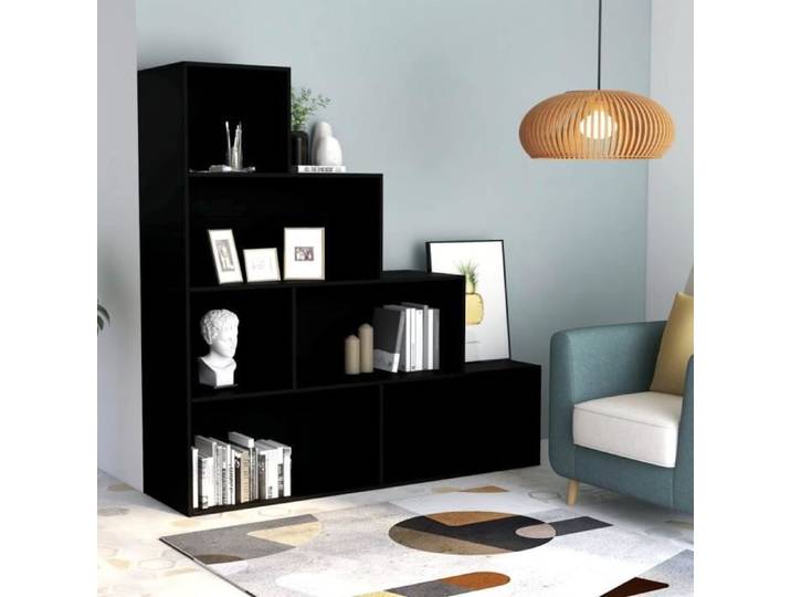 XIJ Bibliothèque/Séparateur de pièce Noir 155x24x160 cm Aggloméré 7544796362353