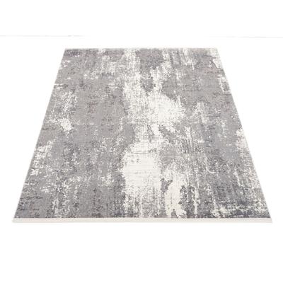 Teppich OCI DIE TEPPICHMARKE "TOP LARISSA", grau, B:200cm H:7mm L:250cm, Polypropylen (PP), Teppiche, Teppich, 3-D Hoch Tief Optik, mit Fransen, Wohnzimmer