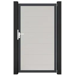 GroJa BasicLine PVC Stecksystem schmal Universal Einzeltor mit Anthrazitrahmen weiss