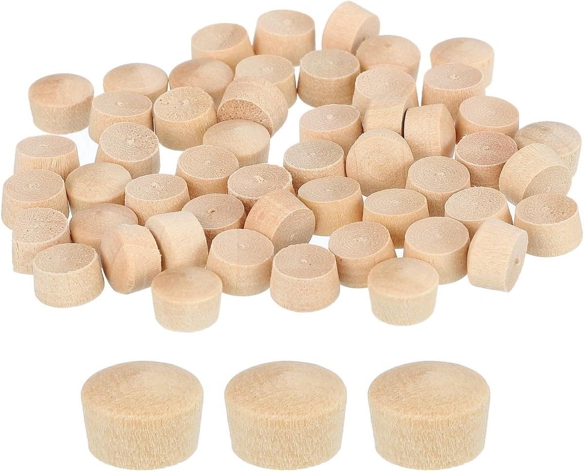 Houten Schroefdoppen Beige - Houtknoppen Pluggen voor Meubels Afwerken - Gatdiameter: 8 mm